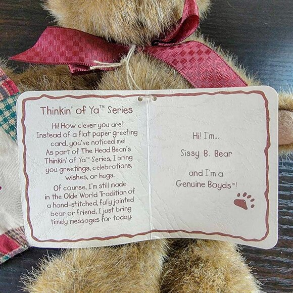 Sissy B. Bear Boyds Bear Collectible Stuffed Bear - Picture 3 of 7